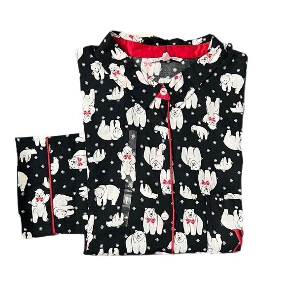 Victoria’s Secret Dreamer Flannel Palas Bear pajama jacket top ONLY - Picture 10 of 10